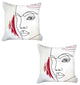 Set of 2 Ivory Printed Boho Chic Pillow Covers