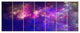 Clear Purple Starry Fractal Sky, Abstract Canvas Art Print, 83"x32", 7 Panels