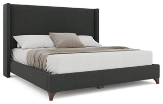 Nativa Interiors Megan Classic Plain Upholstered Bed, Charcoal, King