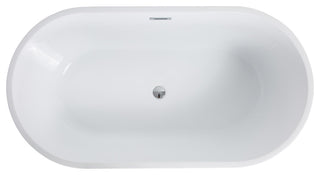 Acrylic Freestanding Soaking Bathtub in White, 67"29