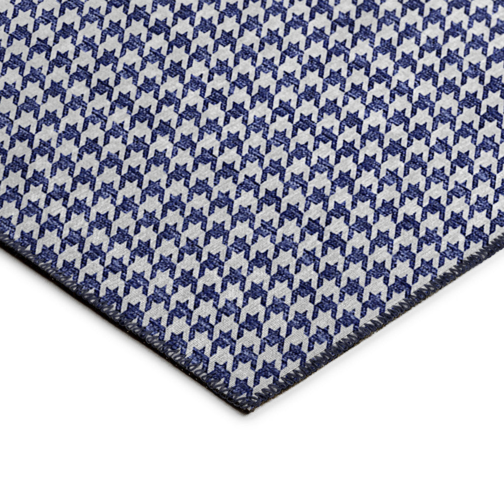 Indoor/Outdoor Hinton HN1 Navy Machine Washable 10' x 10' Rug