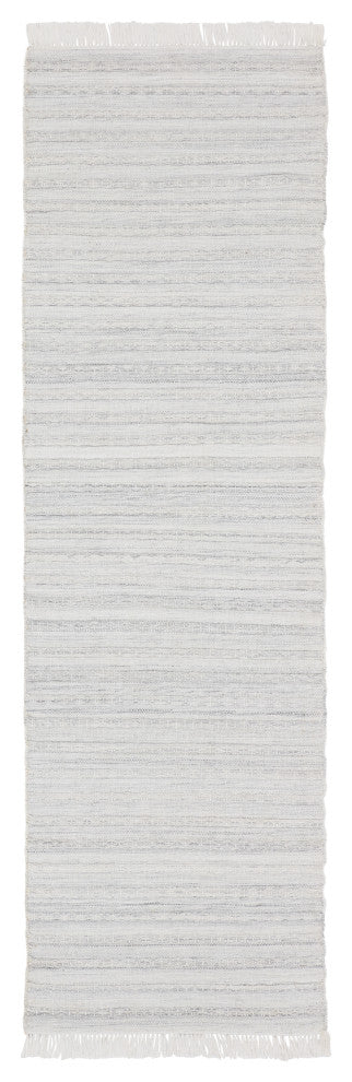 Jaipur Living Torre Indoor/Outdoor Solid Light Gray/Cream Area Rug, 3'x10'