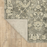 Fleming Distressed Floral Panel Grey and Beige Area Rug, 2'3"x7'6"
