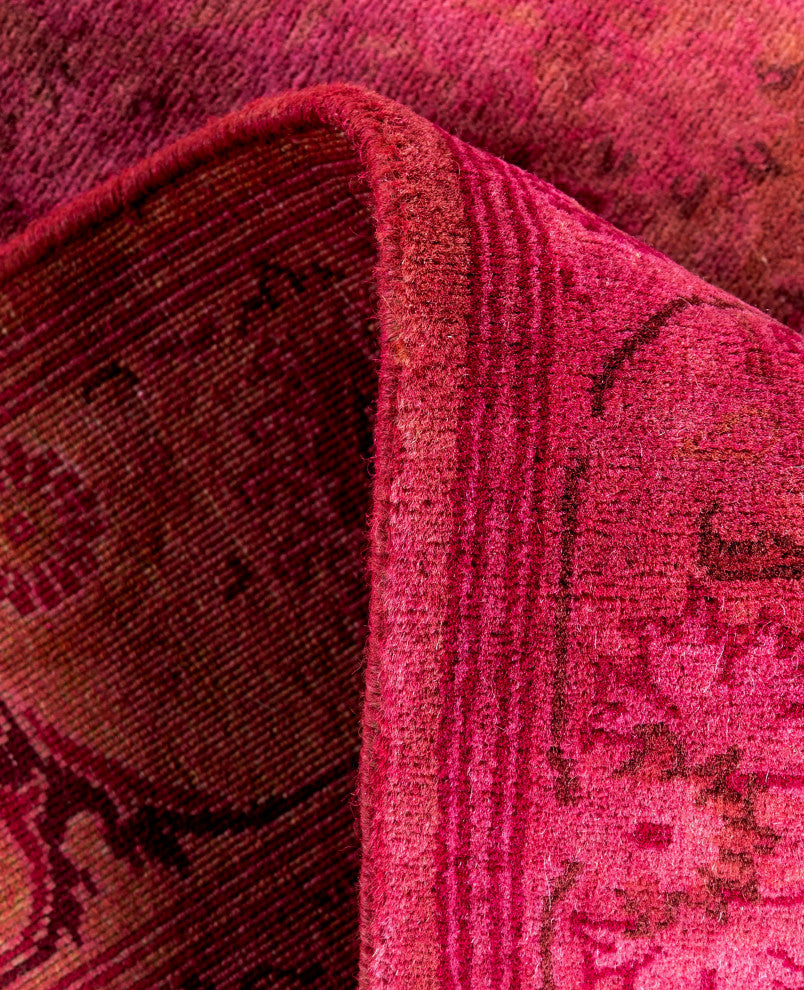 Overdyed One-of-a-Kind Hand-Knotted Area Rug Pink, 2' 6" x 10' 1"