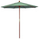 7.5' Square Push Lift Wood Umbrella, Spa Pacifica