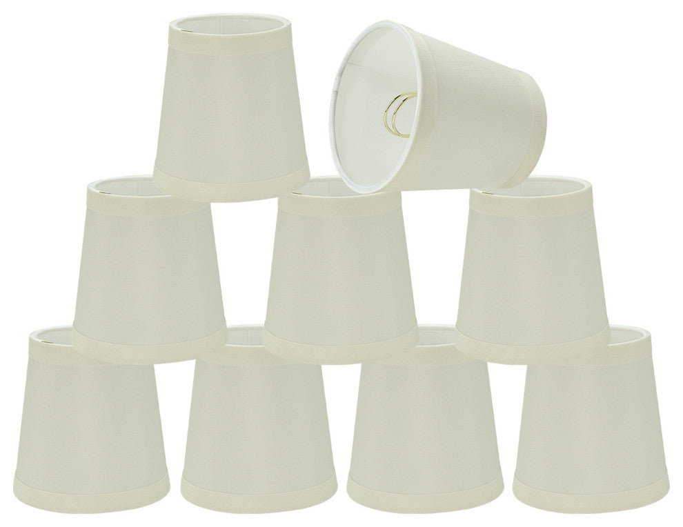 Aspen Creative 32717-X Hardback Empire Clip-On Lamp Shade Off White 3" x 4" x 4"