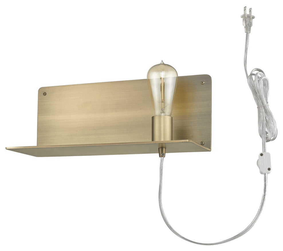 Dull Gold Shelf Wall Light