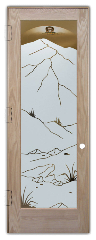 Interior Prehung Door or Interior Slab Door - Mountains Foliage - Oak - 24"...