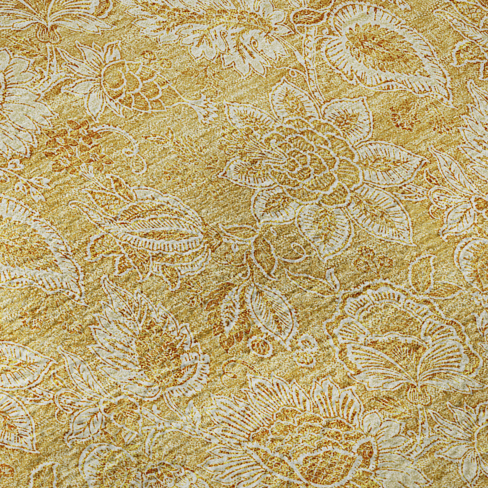 Premium Machine Washable Mayfield AMF661 Gold 8' x 10' Rug