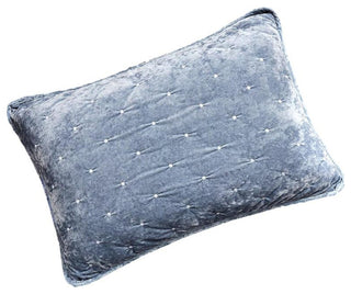 Velvet Dreams Light Blue Plush Diamond Tufted Bedspread, 20x30