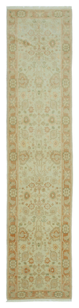 Rug N Carpet - Handmade Oriental 2' 8" x 11' 10" Runner Oushak Area Rug