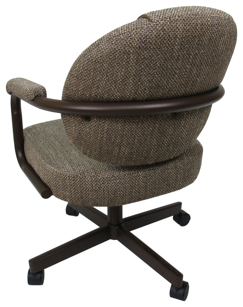 M-70 Caster Swivel Tilt Kitchen Chair with Wheels, Plumley Cocoa - Brown
