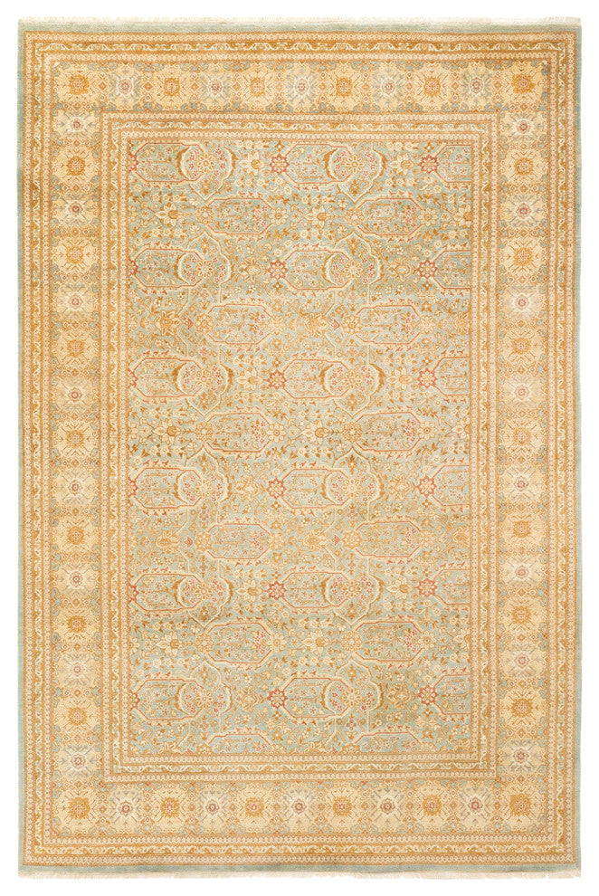 Mogul, One-of-a-Kind Hand-Knotted Area Rug Light Blue, 6'1"x9'1"