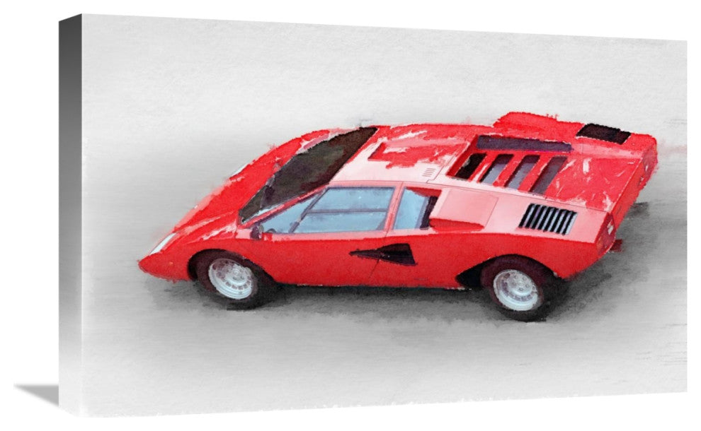 "1974 Lamborghini Countach Watercolor" Fine Art Print