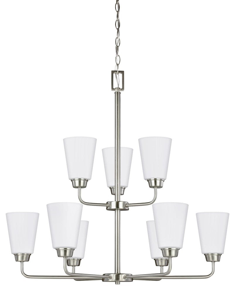 Generation Lighting Lighting 9-Light Chandelier, Brushed Nickel