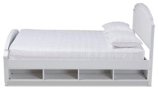 Elise Classic Traditional White Finished Wood Full Size Storage Platform Bed
