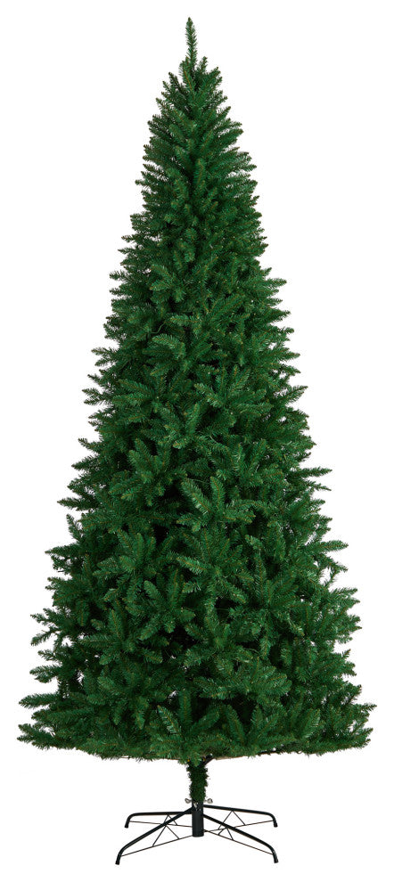 9' Green Valley Fir Faux Xmas Tree W/ 800 Clear Lights & 2093 Bendable Branches