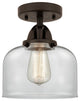 Large Bell Semi-Flush Mount, Oil Rubbed Bronze, Clear, Clear
