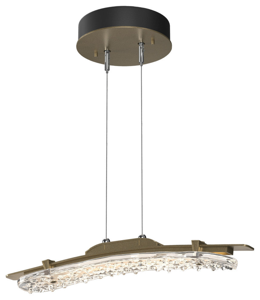 Glissade LED Pendant Soft Gold Clear Glass Standard