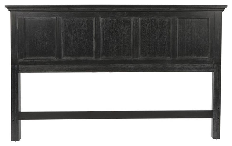 Farmhouse Basics King Bed Headboard in Wood Rustic Black