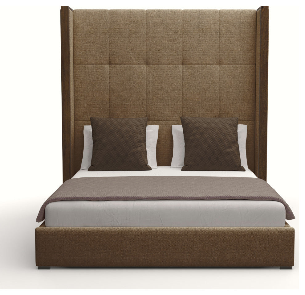 Nativa Interiors Irenne Tufted Bed, Brown, Queen, High 87"