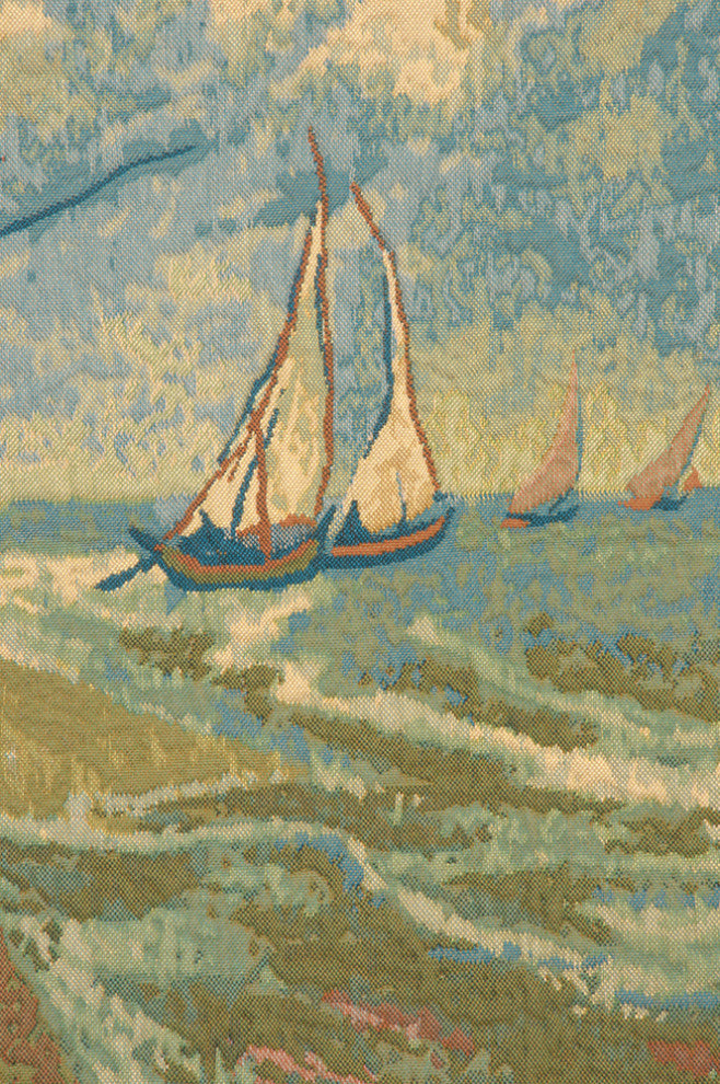 Van Goghs Fishing Boats Belgian Wall Tapestry