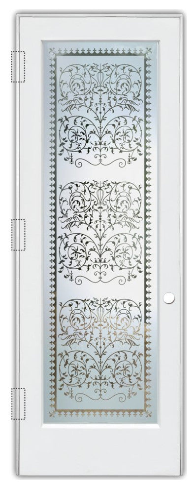 Pantry Door - Victorian Lace - Primed - 30" x 80" - Knob on Right - Push Open