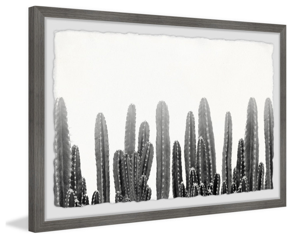 "Smoky Cactuses" Framed Painting Print, 12x8