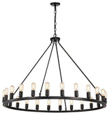 Iris 24-light Antique Black Round Chandelier