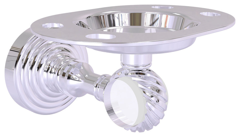 Pacific Grove Twisted Tumbler and Toothbrush Holder, Polished Chrome