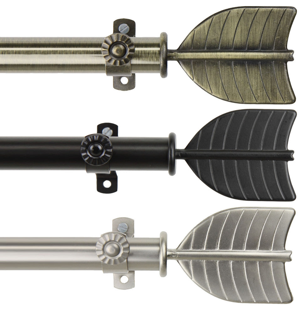 William 13/16" Diameter Curtain Rod, Satin Nickel, 18-28"
