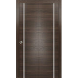 Bi-fold Doors 84 x 96 | Planum 0310 Chocolate Ash with  | Sturdy Tracks