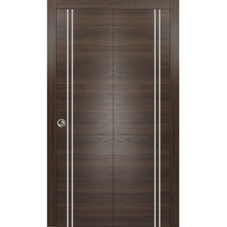 Bi-fold Doors 84 x 96 | Planum 0310 Chocolate Ash with  | Sturdy Tracks
