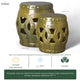 Eternity Tea Green Round Ceramic 21" Garden Stool