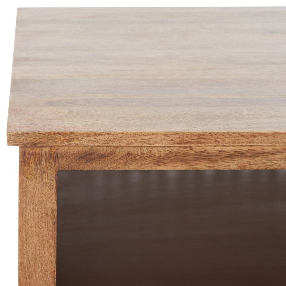 Safavieh Squall Square 1 Shelf Coffee Table, Burnt Natural