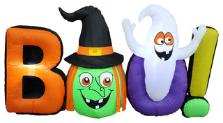 Halloween Inflatable Witch Ghost BOO, 8' Long