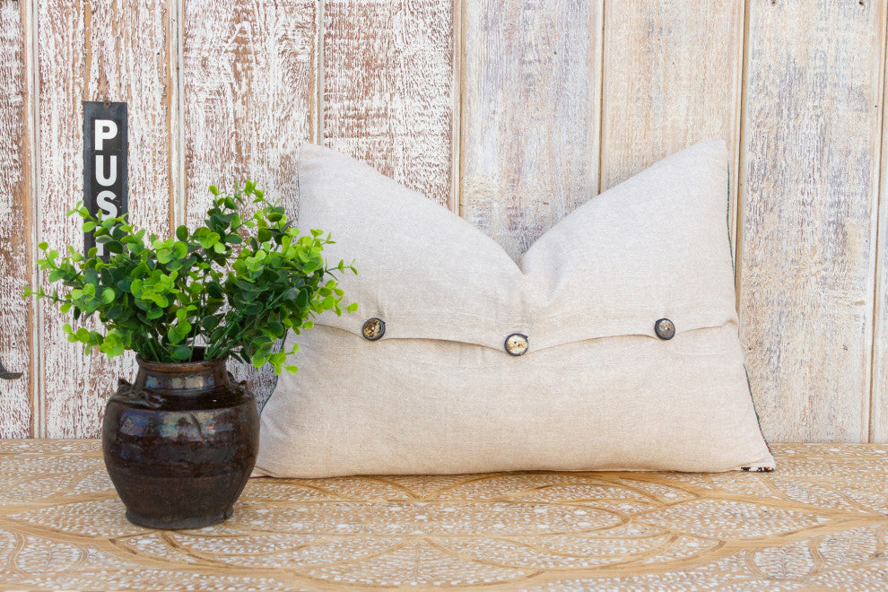 Czaee Linen Tribal Border Pillow