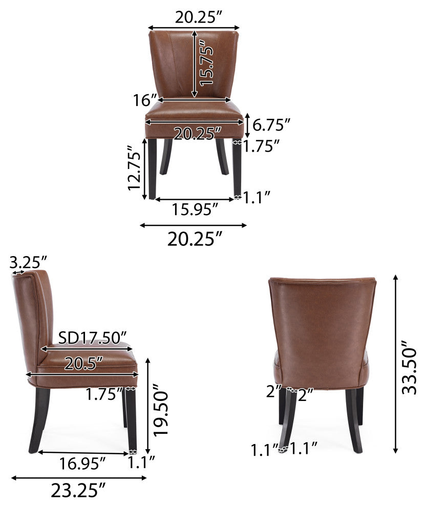 Edenbrook Faux Leather Upholstered Dining Chairs, Set of 2