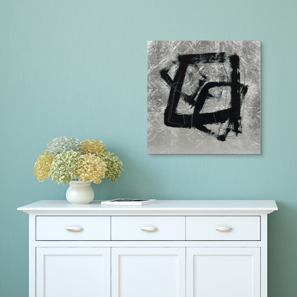 Tessellation I Abstract Wall Art Reverse Printed Tempered Glass With Silver Leaf