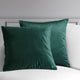 Heritage Plush Velvet Cushion Cover Pair, Forestry Green, 18w X 18l