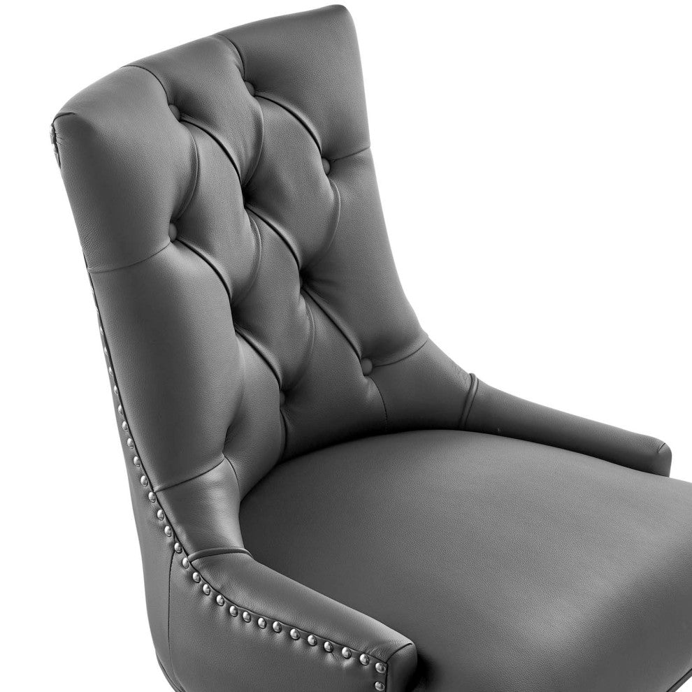 Regent Tufted Vegan Leather Office Chair Black Gray