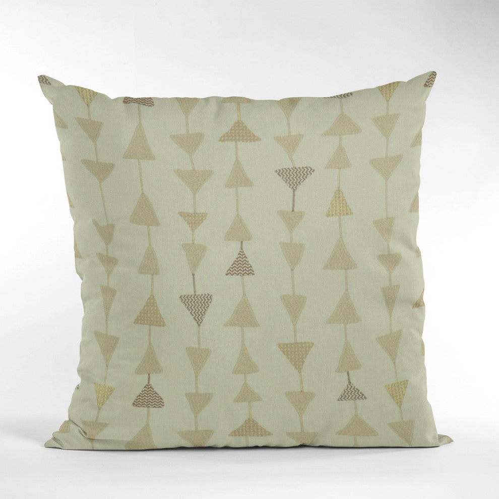 Natural Manti Embroidery Luxury Throw Pillow, Double sided 18"x18"