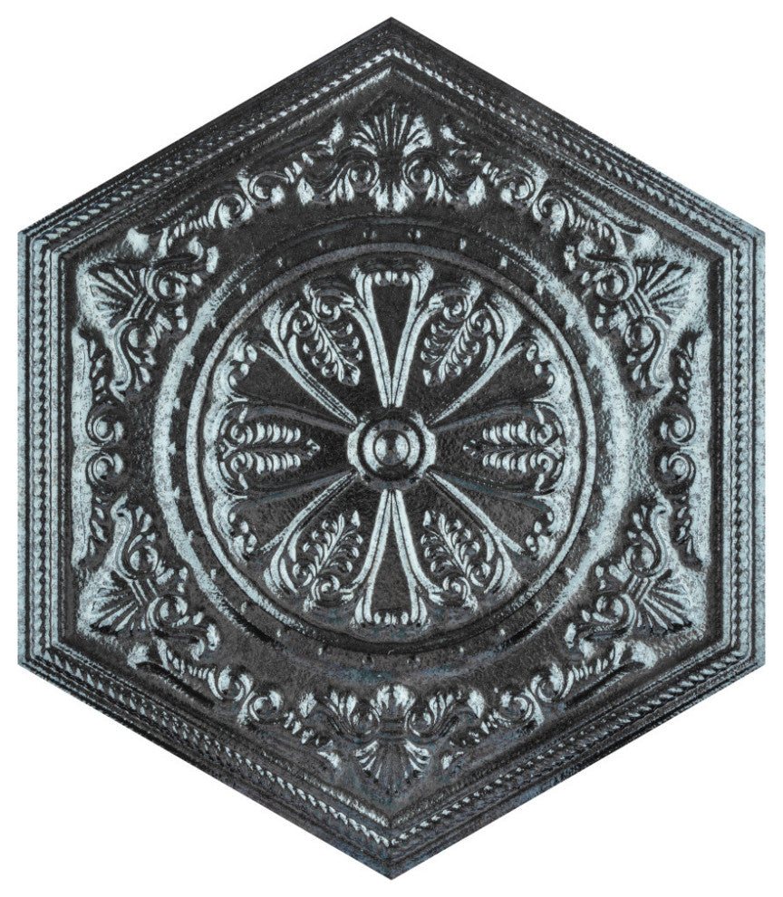 Zinc Hex Silver Decor Porcelain Floor and Wall Tile