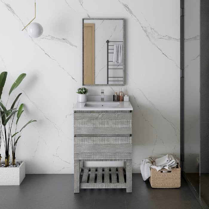 Fresca Formosa Modern 24" Ash Freestanding Vanity Set With Open Bottom