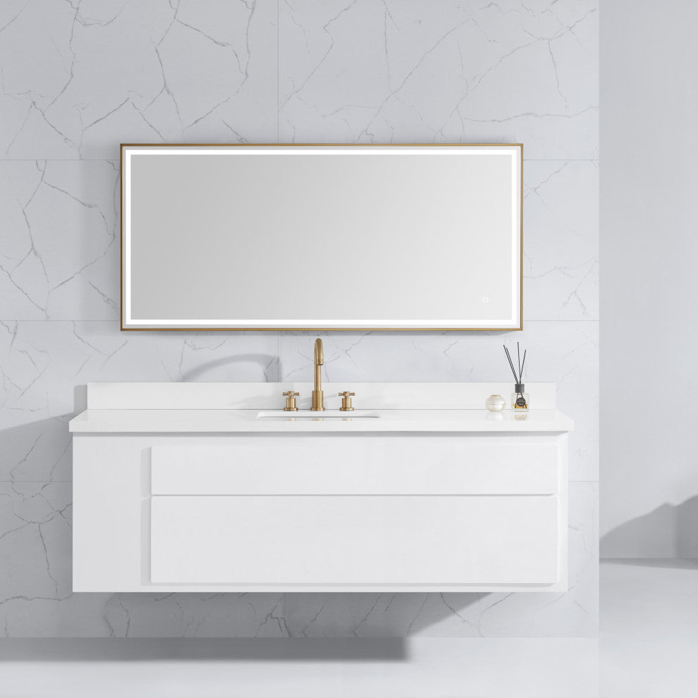 Avanity 59" LED Mirror, Brushed Gold