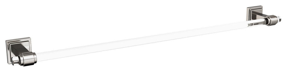 Amerock Glacio Contemporary Towel Bar, Clear/Brushed Nickel, 24" Center-to-Cente