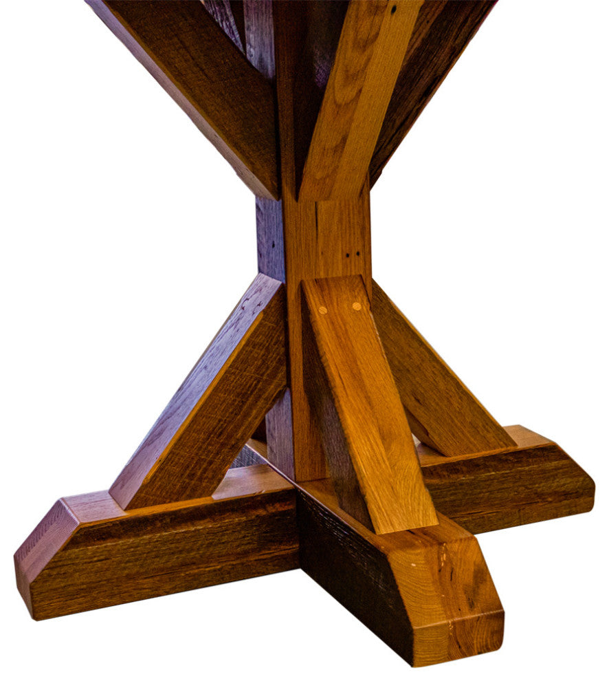 Jackson Reclaimed Wood Round Dining Table, Provincial, 54x54