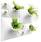 Modern Wall Planter Set, Node Living Wall, Ceramic, BS2, White