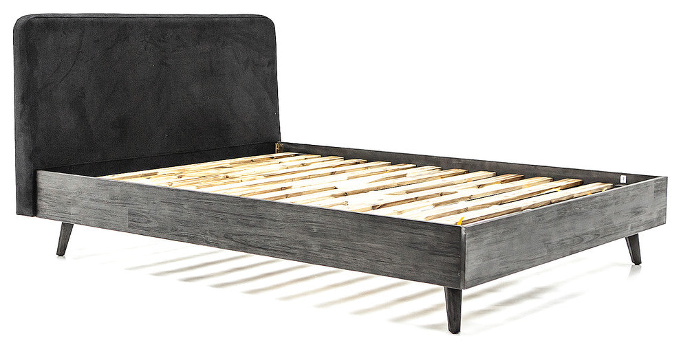 Mohave Mid-Century Tundra Gray Acacia King Platform Bed