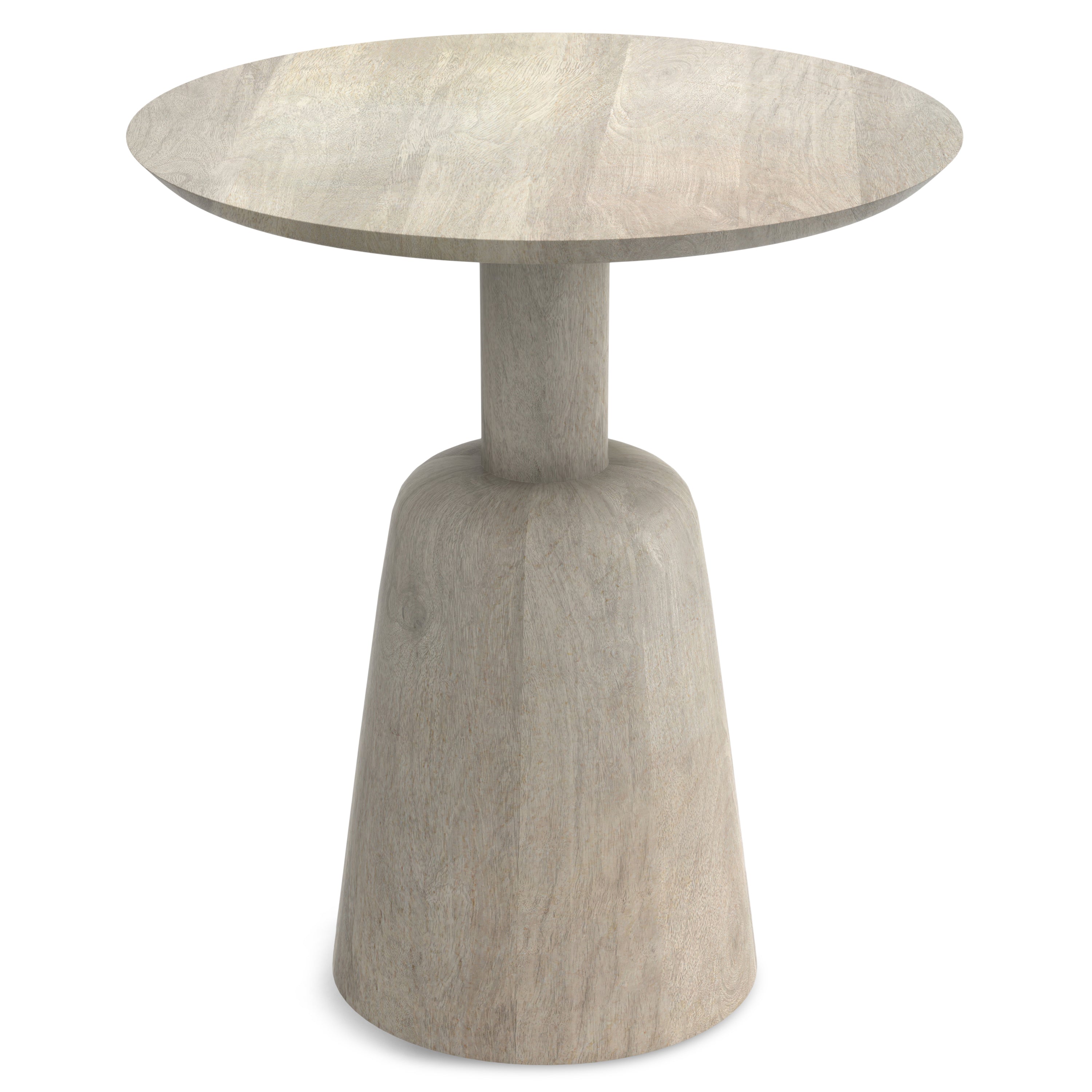 Finchley SOLID MANGO WOOD Side Table, White Wash
